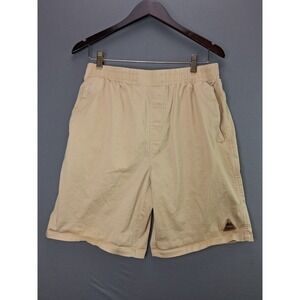 Northyard Mens Shorts Elastic Waist L Tan Cotton Blend Outdoor Gorpcore 1403